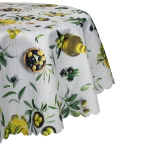 Okrągły obrus plamoodporny śr. 110 cm Oliwki koło